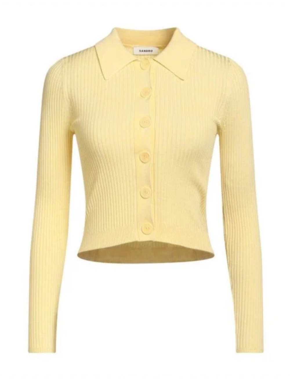 Sandro Ribbed Crop Cardigan